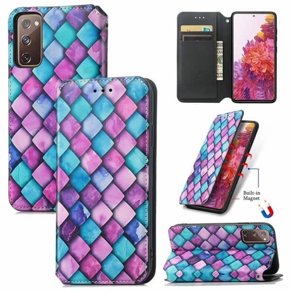 CaseNeo Purple Square Case Cover For Samsung Galaxy S20 FE 4G /5G CaseNeo Purple Square Case Cover For Samsung Galaxy S20 FE 4G /5G